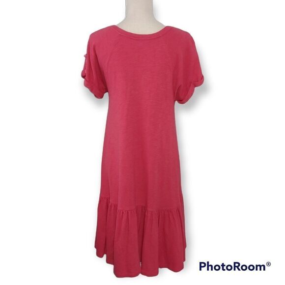 Saturday Sunday Kathie Anthropologie rolled short sleeves flounced tunic dress - Picture 5 of 9
